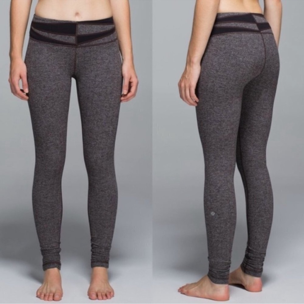 Lululemon Leggings Wunder Under Pant Giant Herringbone Black Size 4‎